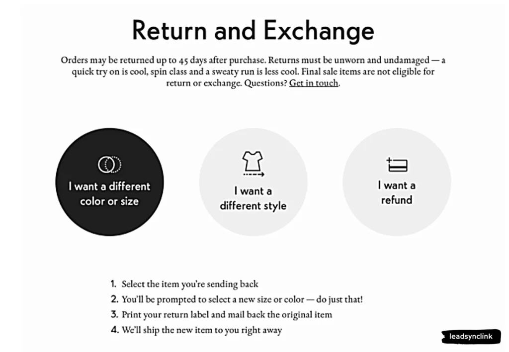 Simplified ecommerce returns process