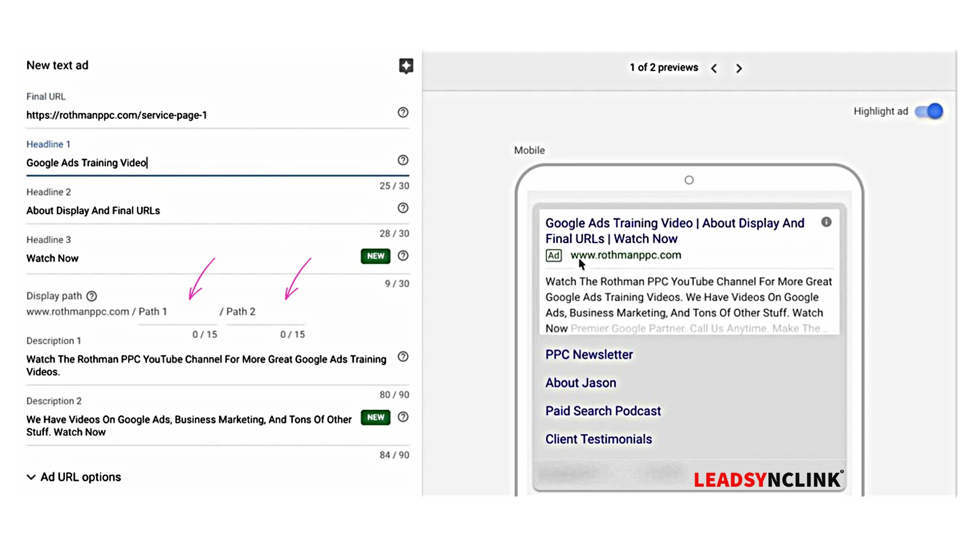 What is a display path URL in Google Ads? Explanation of the display URL and its importance in Google Ads.