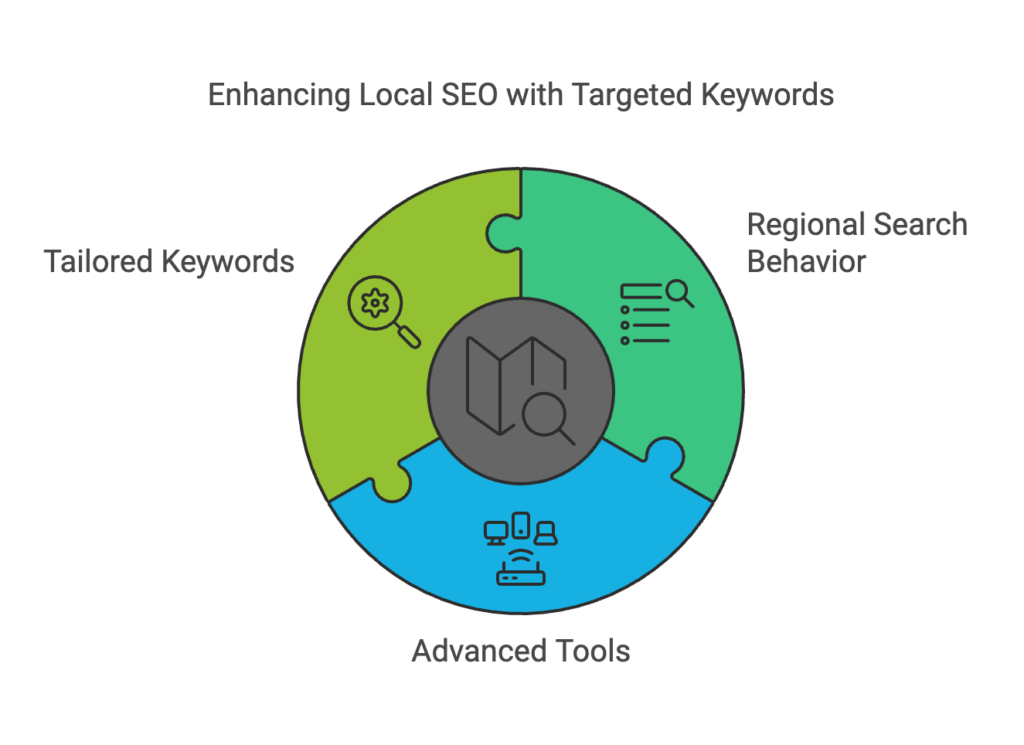 SEO professional conducting local keyword research