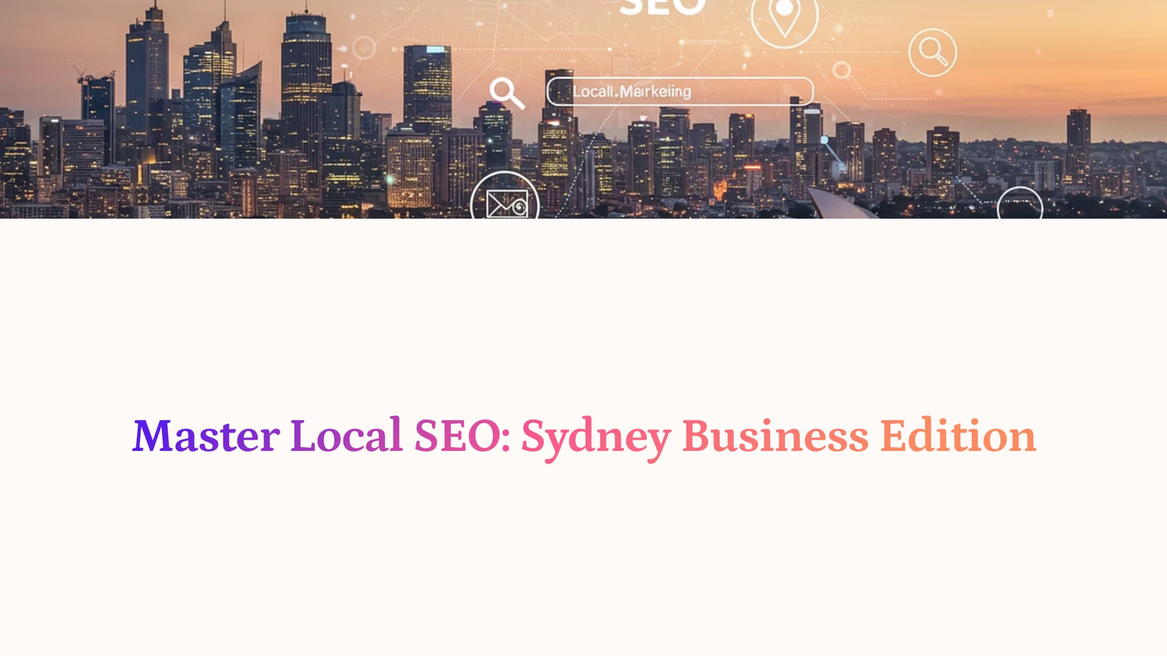 Search Engine Optimisation Training sydney